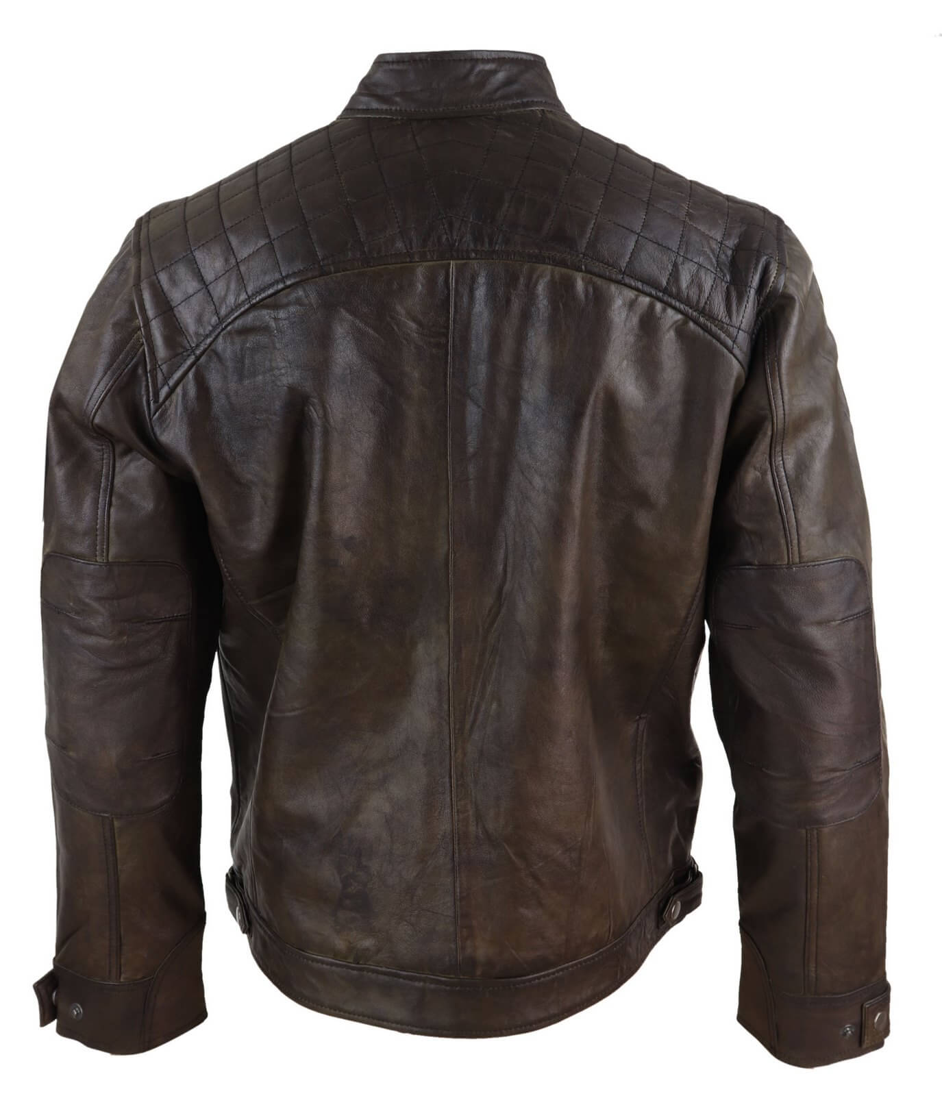 Brun Klassisk Bikerjacka i Äkta Läder Herr - Brun Biker