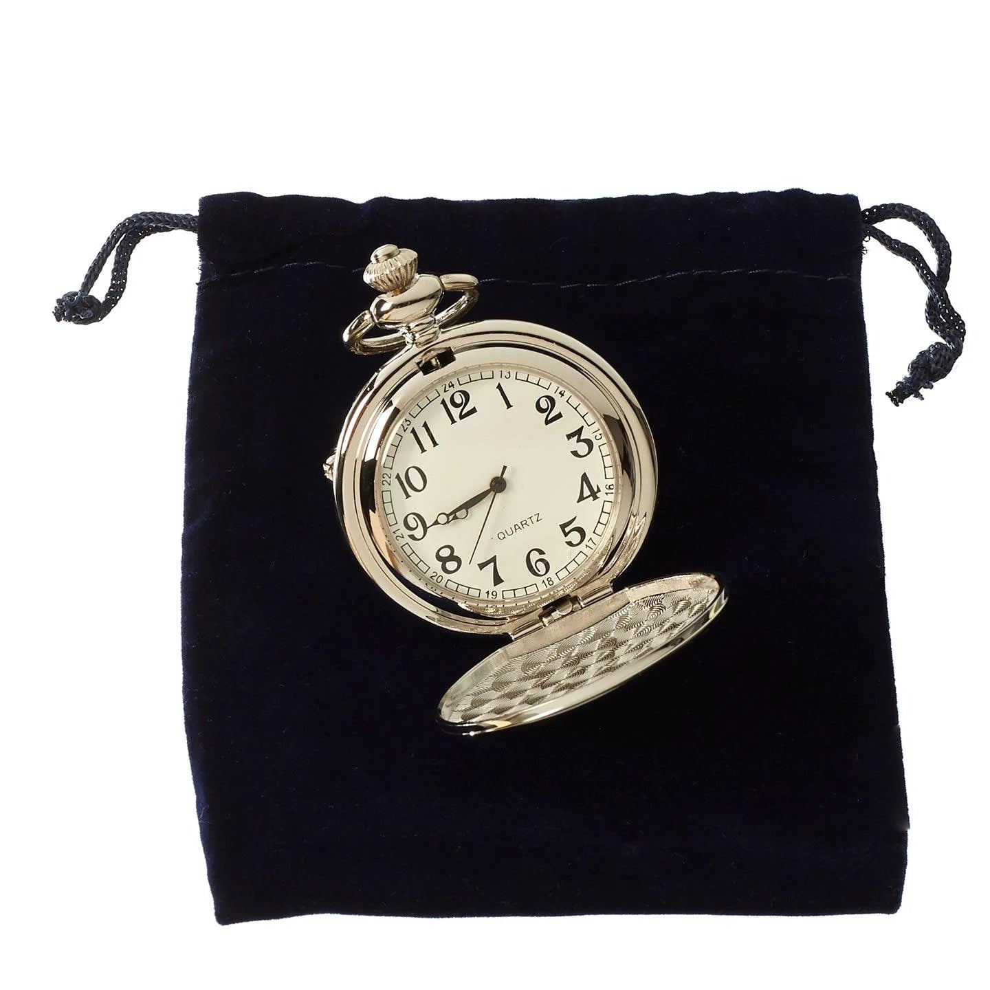Klassisk fickur i silver med kedja från 1920-talet