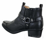 CLASSIQUE MBO 3136 Herr Bruna Svarta Ankelstövlar Läder Slip On Cowboy Western Riding Spänne