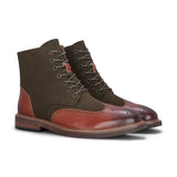 Clifford - Herr Khaki Bruna Brogue Läder Ankelstövlar