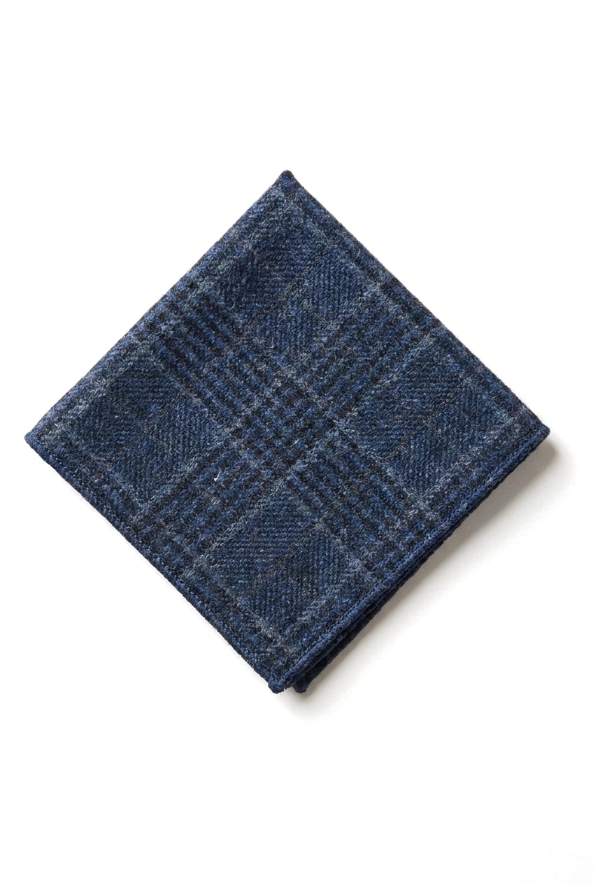 Jämför färg Herrslips i tweed med fiskbensmönster, rutmönster, klassisk blå