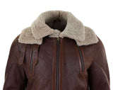 Herr 3/4 Shearling fårskinn långjacka