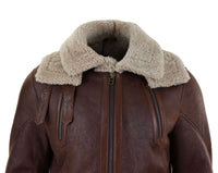 Herr 3/4 Shearling fårskinn långjacka