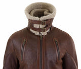 Herr 3/4 Shearling fårskinn långjacka