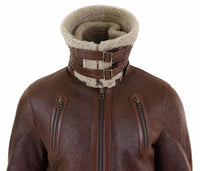 Herr 3/4 Shearling fårskinn långjacka
