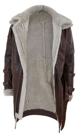 Herr 3/4 Shearling fårskinn långjacka
