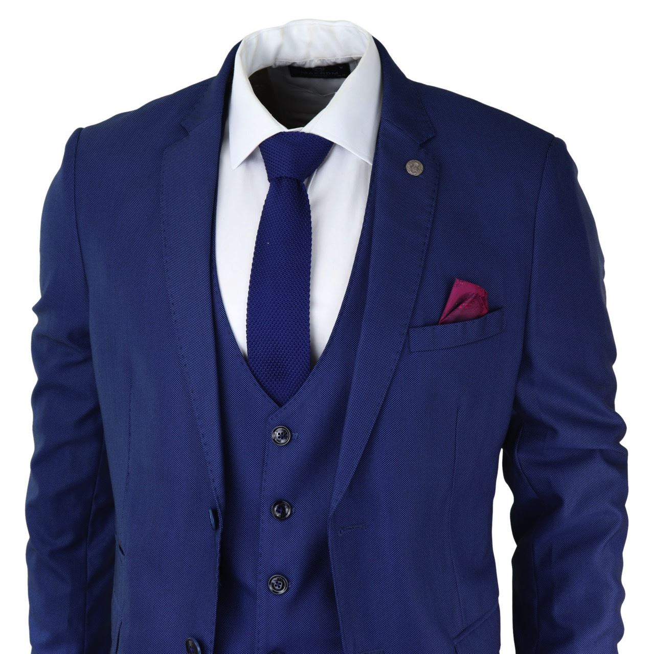 Herr 3-delad kungblå kostym Slim fit Klassisk brudgum Marc Darcy Danny Klassisk bröllopskostym