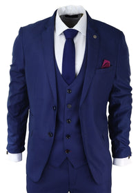Herr 3-delad kungblå kostym Slim fit Klassisk brudgum Marc Darcy Danny Klassisk bröllopskostym