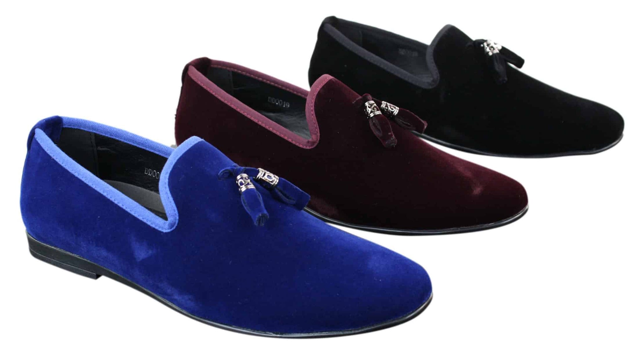 Elong dd0019 - Herr Sammets Slip On Mocka Tofsiga Bilskor Loafers Smart Casual Vin Marinblå