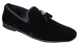 Elong dd0019 - Herr Sammets Slip On Mocka Tofsiga Bilskor Loafers Smart Casual Vin Marinblå