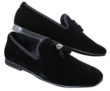 Elong dd0019 - Herr Sammets Slip On Mocka Tofsiga Bilskor Loafers Smart Casual Vin Marinblå