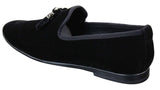 Elong dd0019 - Herr Sammets Slip On Mocka Tofsiga Bilskor Loafers Smart Casual Vin Marinblå
