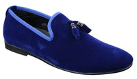 Elong dd0019 - Herr Sammets Slip On Mocka Tofsiga Bilskor Loafers Smart Casual Vin Marinblå