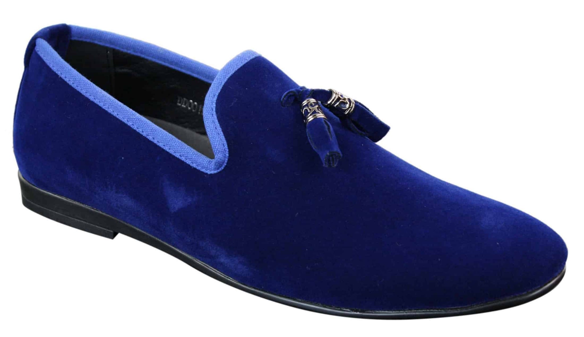 Elong dd0019 - Herr Sammets Slip On Mocka Tofsiga Bilskor Loafers Smart Casual Vin Marinblå