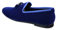Elong dd0019 - Herr Sammets Slip On Mocka Tofsiga Bilskor Loafers Smart Casual Vin Marinblå