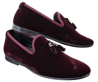 Elong dd0019 - Herr Sammets Slip On Mocka Tofsiga Bilskor Loafers Smart Casual Vin Marinblå