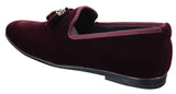 Elong dd0019 - Herr Sammets Slip On Mocka Tofsiga Bilskor Loafers Smart Casual Vin Marinblå