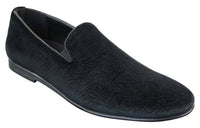 Elong DD0083 - Herr Sammets Slip On Paisley Körskor Loafers Smart Casual Vin Marinblå Svart