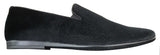 Elong DD0083 - Herr Sammets Slip On Paisley Körskor Loafers Smart Casual Vin Marinblå Svart
