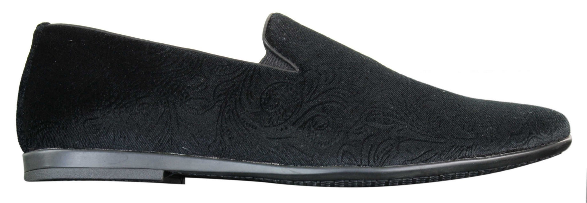 Elong DD0083 - Herr Sammets Slip On Paisley Körskor Loafers Smart Casual Vin Marinblå Svart