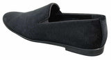 Elong DD0083 - Herr Sammets Slip On Paisley Körskor Loafers Smart Casual Vin Marinblå Svart