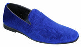Elong DD0083 - Herr Sammets Slip On Paisley Körskor Loafers Smart Casual Vin Marinblå Svart