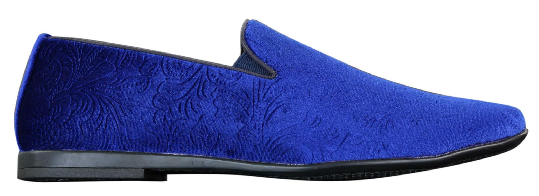 Elong DD0083 - Herr Sammets Slip On Paisley Körskor Loafers Smart Casual Vin Marinblå Svart