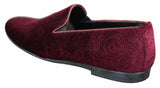 Elong DD0083 - Herr Sammets Slip On Paisley Körskor Loafers Smart Casual Vin Marinblå Svart
