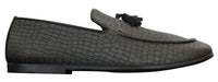 Elong DD0085 - Herr Loafers i PU med ormskinn och krokodilmönster, slip-on, bekväma vintage-skor