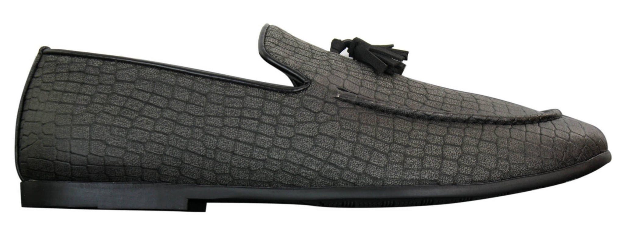 Elong DD0085 - Herr Loafers i PU med ormskinn och krokodilmönster, slip-on, bekväma vintage-skor
