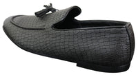 Elong DD0085 - Herr Loafers i PU med ormskinn och krokodilmönster, slip-on, bekväma vintage-skor