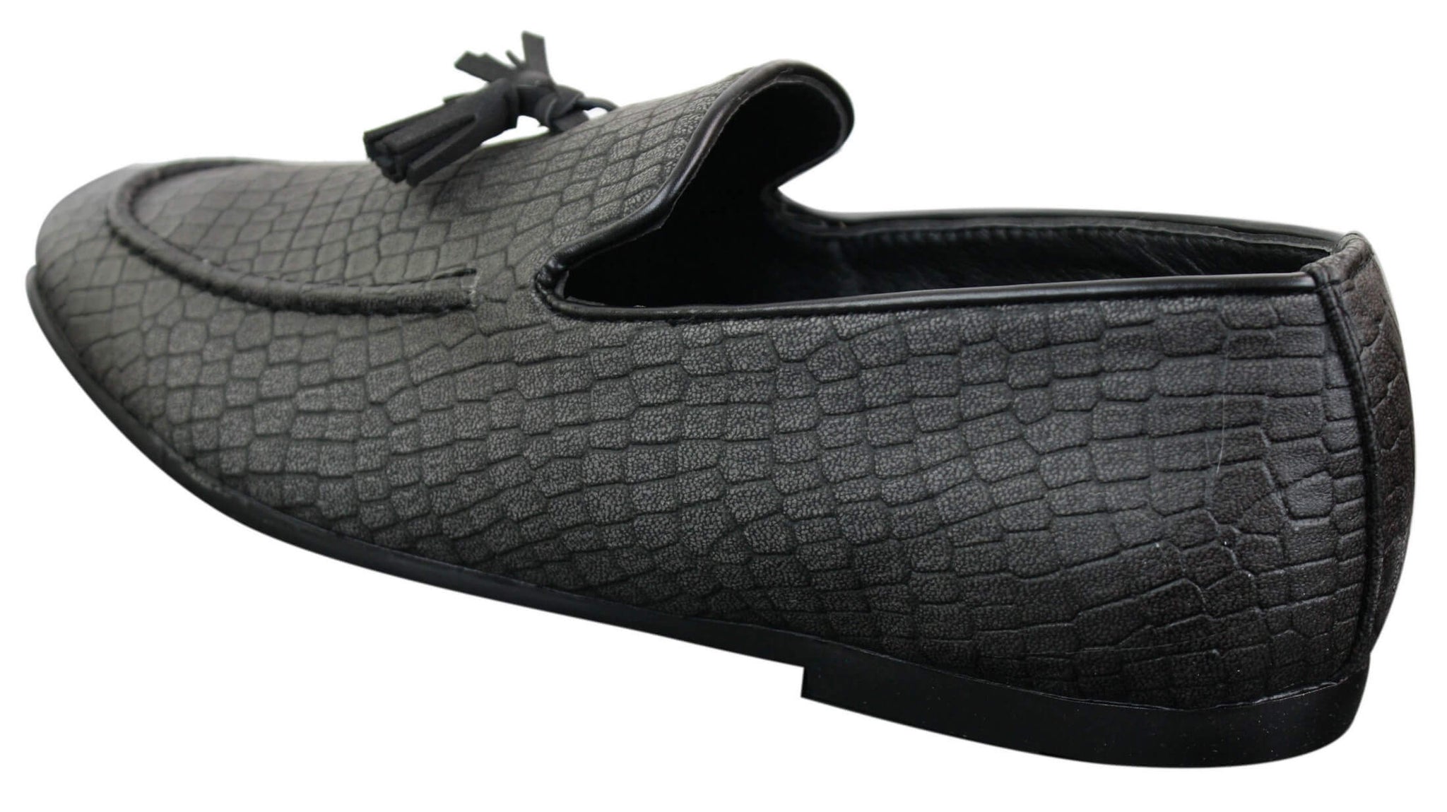 Elong DD0085 - Herr Loafers i PU med ormskinn och krokodilmönster, slip-on, bekväma vintage-skor