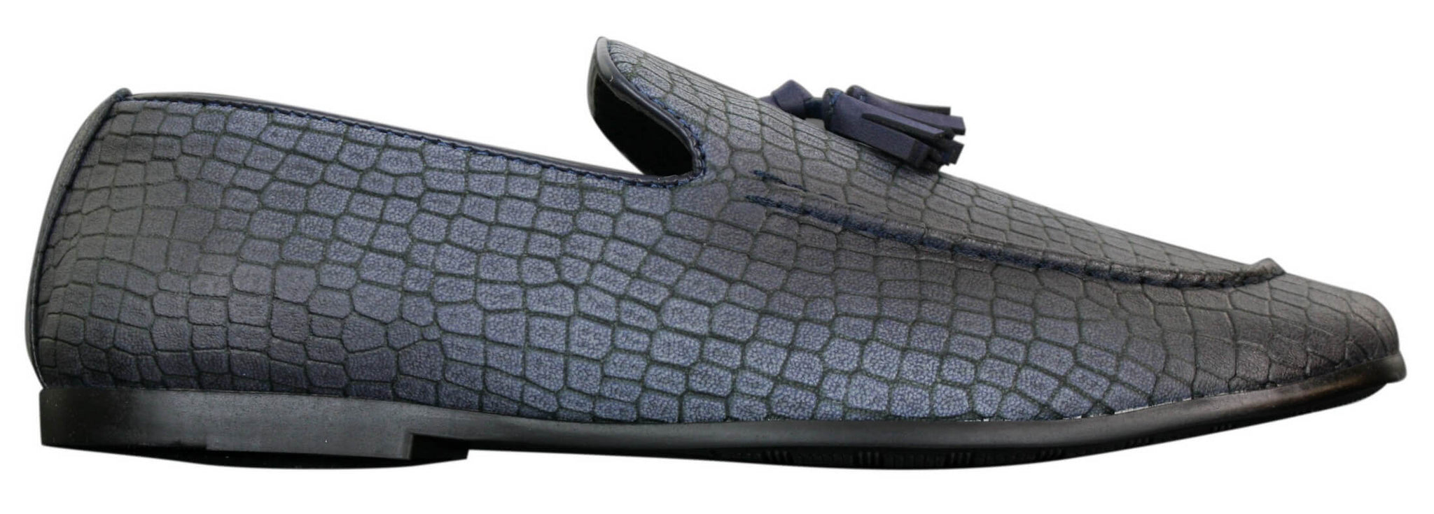 Elong DD0085 - Herr Loafers i PU med ormskinn och krokodilmönster, slip-on, bekväma vintage-skor