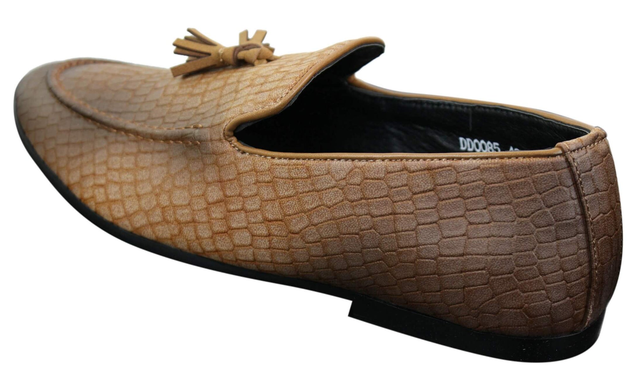 Elong DD0085 - Herr Loafers i PU med ormskinn och krokodilmönster, slip-on, bekväma vintage-skor