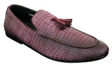 Elong DD0085 - Herr Loafers i PU med ormskinn och krokodilmönster, slip-on, bekväma vintage-skor