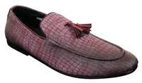 Elong DD0085 - Herr Loafers i PU med ormskinn och krokodilmönster, slip-on, bekväma vintage-skor