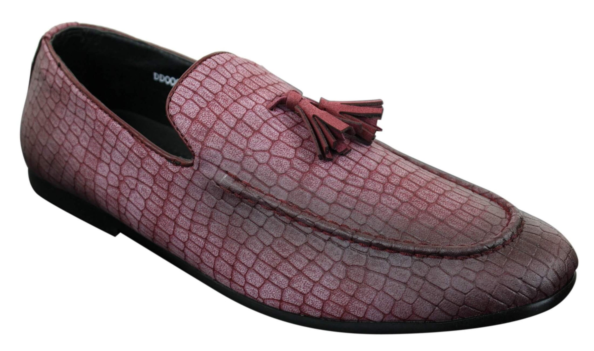 Elong DD0085 - Herr Loafers i PU med ormskinn och krokodilmönster, slip-on, bekväma vintage-skor