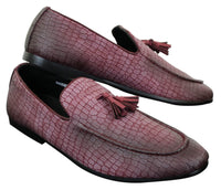 Elong DD0085 - Herr Loafers i PU med ormskinn och krokodilmönster, slip-on, bekväma vintage-skor
