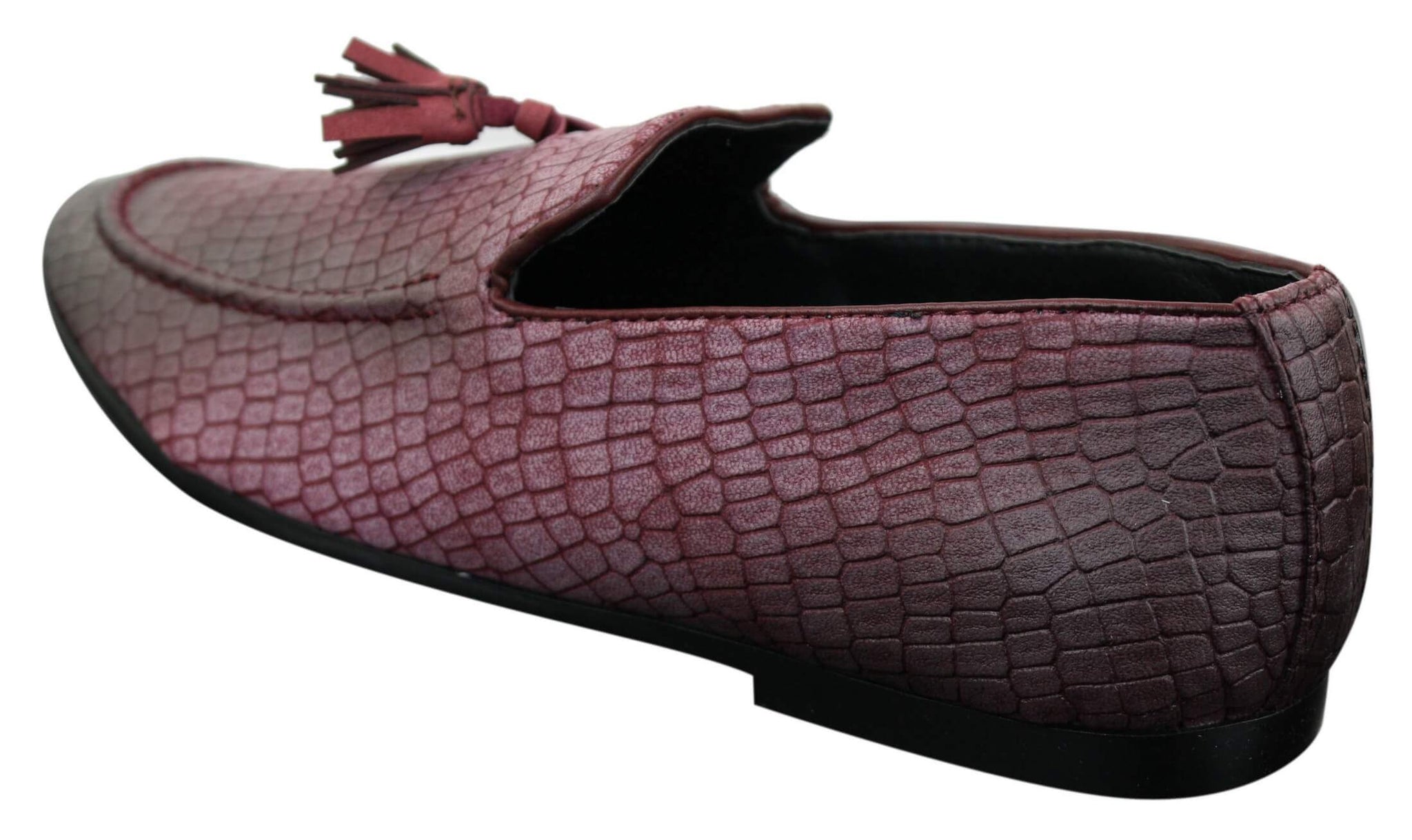 Elong DD0085 - Herr Loafers i PU med ormskinn och krokodilmönster, slip-on, bekväma vintage-skor