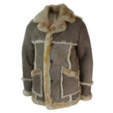 Herr Beige Krämbrun Original 3/4 Lång Fårskinnsjacka