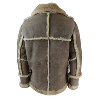 Herr Beige Krämbrun Original 3/4 Lång Fårskinnsjacka