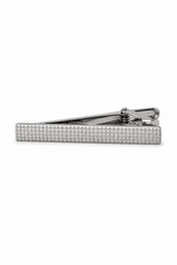 Brunt slipsset med diamantringning och manschettknappar med nål för skjortorna i satin