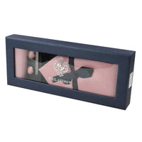 Diamantringad Rosa Slips Presentset Näsduk Manschettknappar Nål Slips För Skjorta Satin