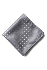 Prickig Silverfärgad Slips Presentset Näsduk Manschettknappar Slipsnål Prickig Satin