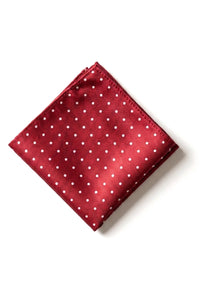 Prickig Vinröd Slips Presentset Näsduk Manschettknappar Slipsnål Prickig Satin