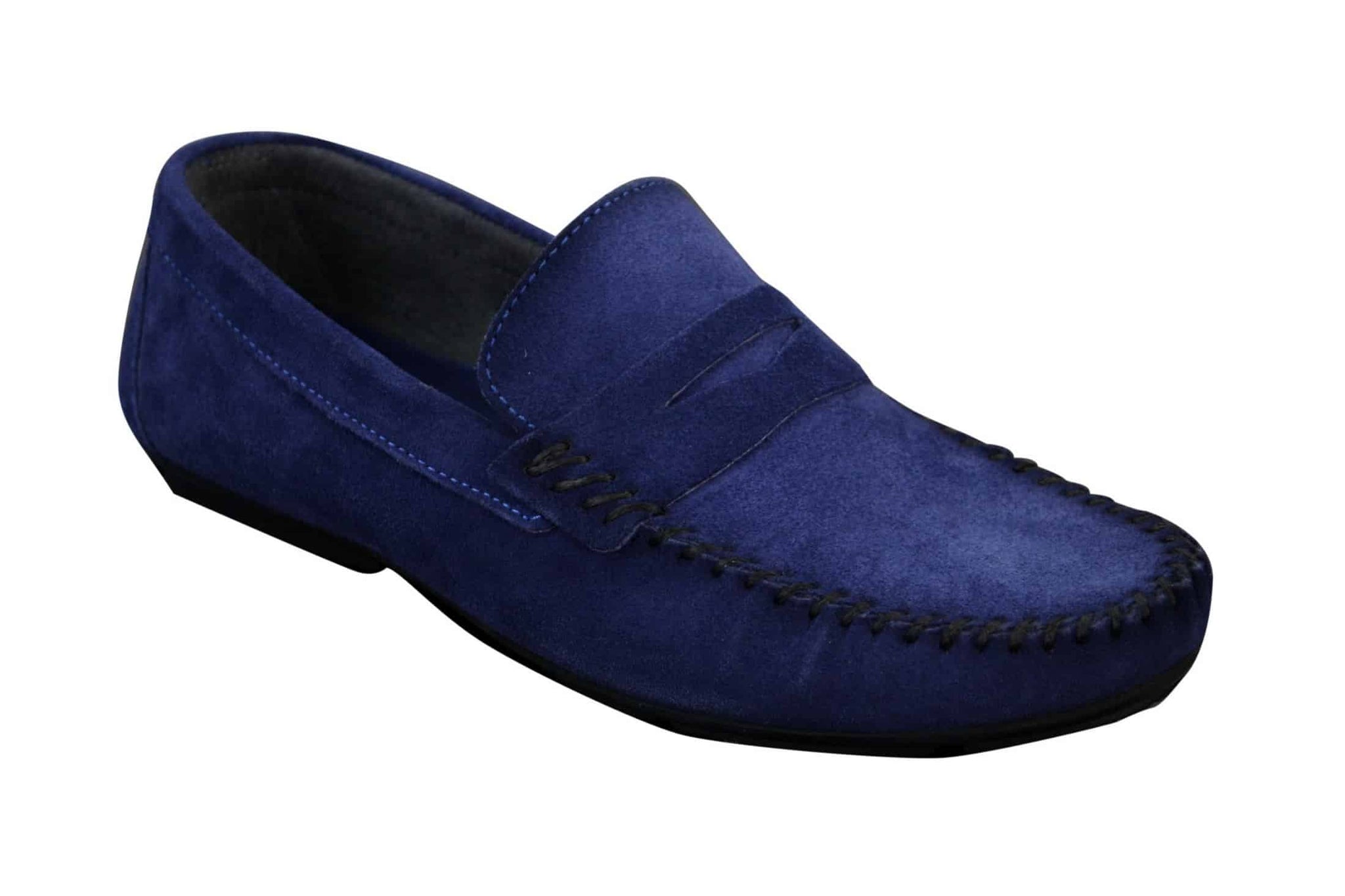 Herrskor i äkta mocka, tvättade designerslip-on, mockasiner och eleganta vardagsskor