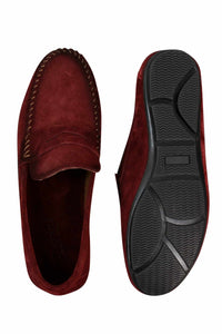 Herrskor i äkta mocka, tvättade designerslip-on, mockasiner och eleganta vardagsskor