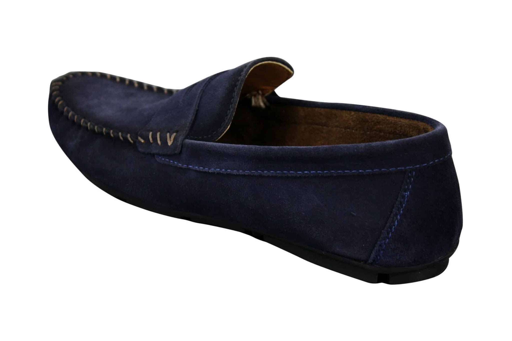 Herrskor i äkta mocka, tvättade designerslip-on, mockasiner och eleganta vardagsskor