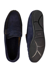 Herrskor i äkta mocka, tvättade designerslip-on, mockasiner och eleganta vardagsskor