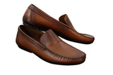 Herrskor i äkta läder, slip-on, eleganta vardagsskor, vintage, retro